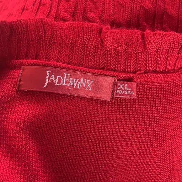 Vintage🧚‍♀️Hot Red sequinned long sleeve pullover sweater size XL - Picture 7 of 10